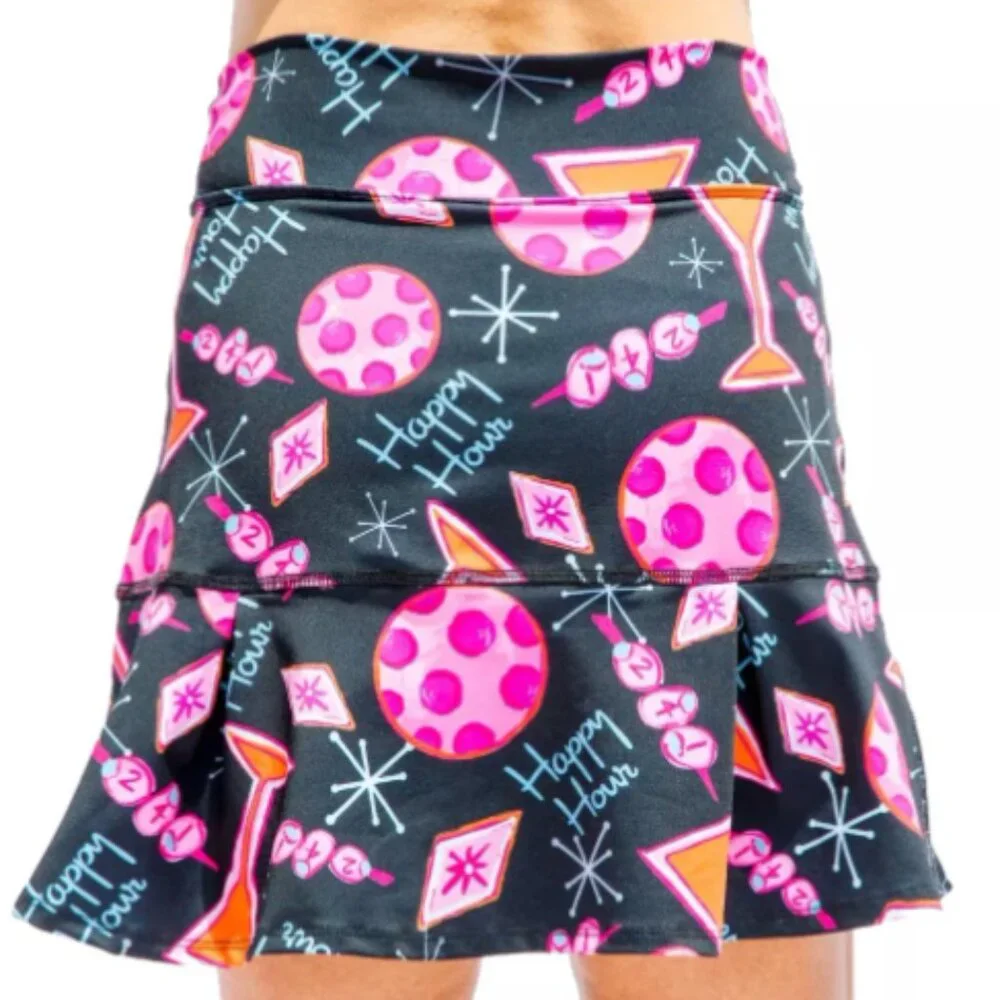 Pickleball Bella Women's Martini Happy Hour 2-4-1 Drop Pleat Skort Pickleball XL - Picture 2 of 6